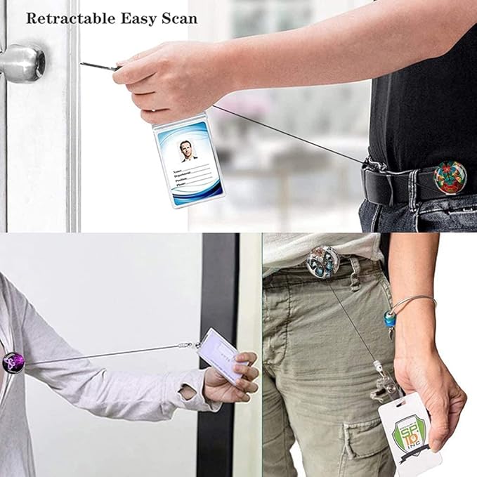Retractable ID Badge Holder Nurse Badge Reels with Clip Name Card Holders for Office Worker Doctor Nurse (Butterfly 3-1)