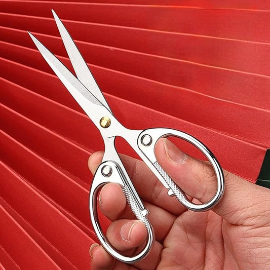 5" All Stainless Steel Office Scissors,Ultra Sharp Blade Shears,Sturdy Sharp Scissors for Office Home School Sewing Fabric Craft DIY Multipurpose Scissors Sliver