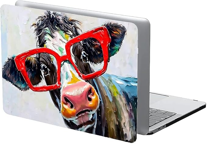 Compatible with MacBook Air 13.3 inch Case 2018-2020 Release A1932 A2179 A2337, Red Cow Hard Plastic Shell Cover Case