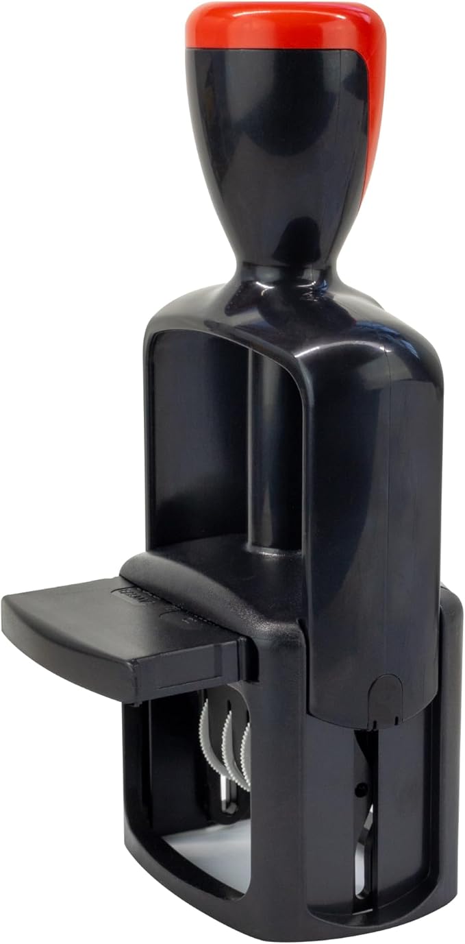 Self-Inking Rubber Date Office Stamp with Approved Phrase - Blue Ink - 12-Year Band