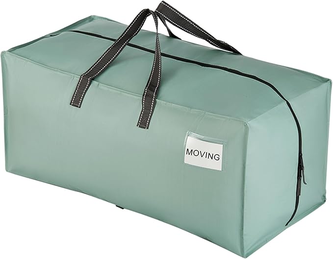 VENO 2 Pack Moving Bags w/Backpack Straps, Moving Boxes & Storage Bins Alternative, Packing Supplies, Camping Accessories Totes, Dorm Room Essentials Storage Bags (Light Green Matte, 2 Pack)