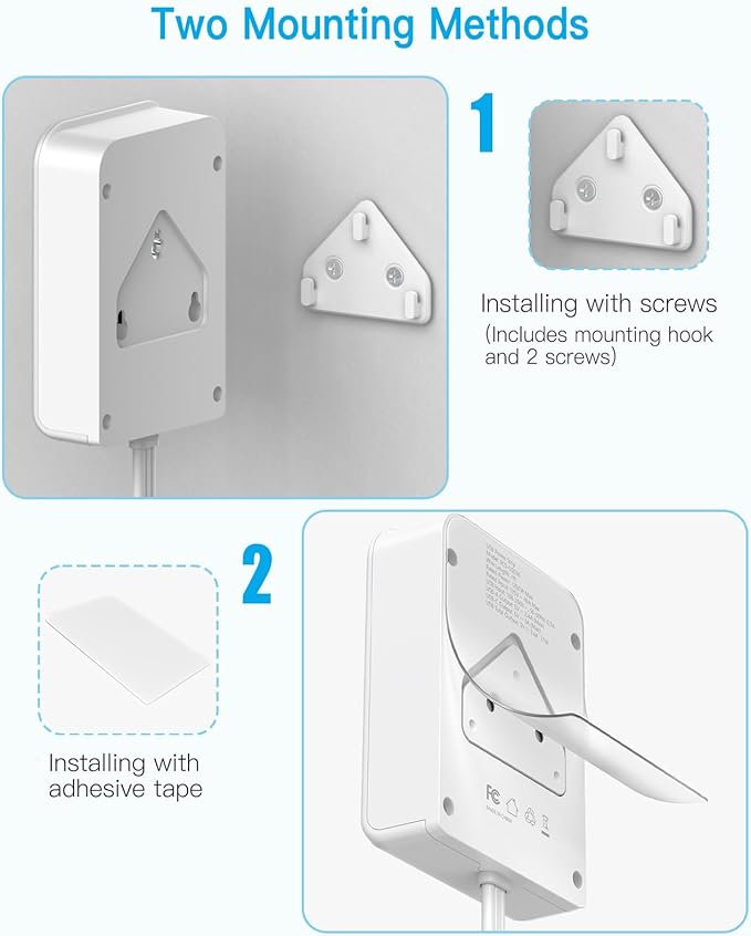 Flat Electrical Outlet Extender with USB C Ports, 4 Outlet 3 USB Wall Plug, 6 ft Thin Extension Cord, Flat Plug Power Strip Surge Protector for Home, Office. White