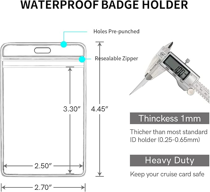 Retractable Lanyards, 6 Pack Waterproof Lanyard with ID Badge Reel Holder & Detachable Buckle for Ships Key Cards, Cruise Essentials & Must Have Accessories (6 Colors)