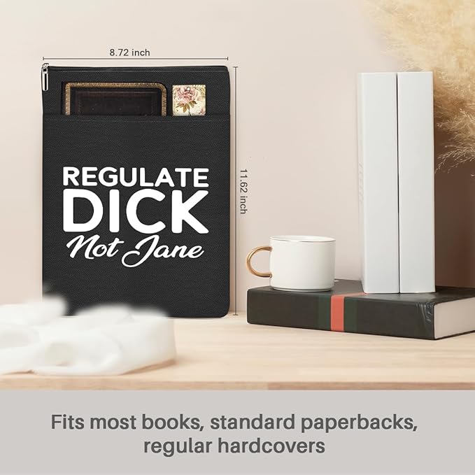 Book Themed Gifts Waterproof Book Sleeve Book Pouch Feminism Reproductive Rights Reading Gifts for Women Friend Book Covers for Paperbacks Book Accessories Book Protector with Zipper and Front Pocket