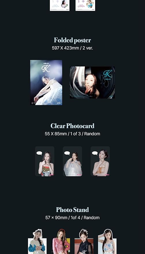 HEEJIN K 1st Mini Album CD+Booklet+Special class objekt+Sticker+Folded poster on pack+Clear photocard+Photo stand+Tracking Sealed (SET(A+B))