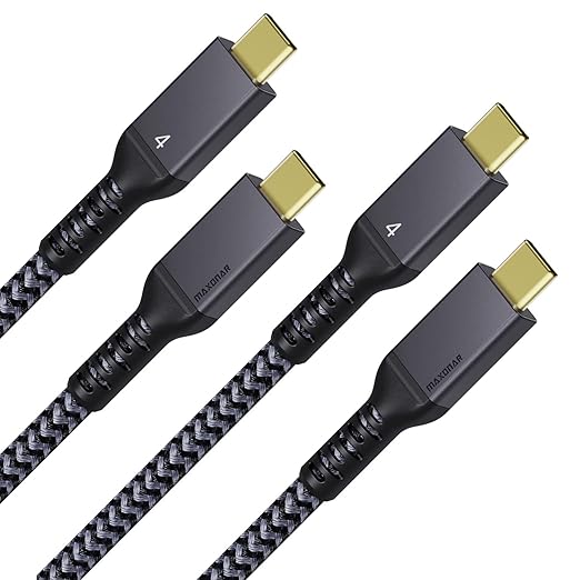 Maxonar [2 Pack 6.6Ft] Thunderbolt 4 Cable, TB4 Cable 40Gbps Data Sync/100W Charging and 8K Display for Thunderbolt 4/3, USB 4,USB C