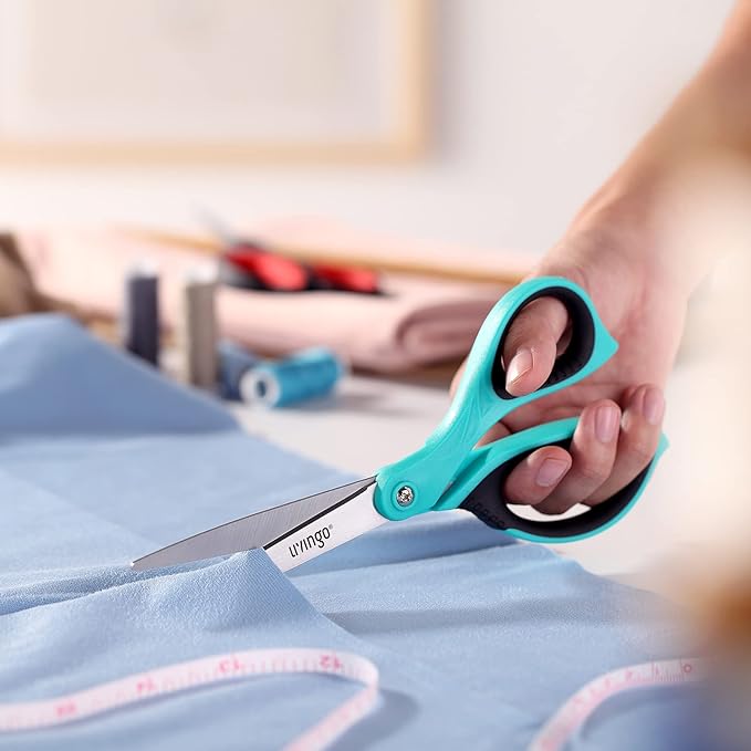 LIVINGO Sharp Scissors Bulk: 24 Pack of Scissors Set All Purpose Heavy Duty for Office Home Middle High School Classroom Teacher Supplies Craft Cutting Paper Fabric Sewing, Comfortable Grip, 8.5 Inch