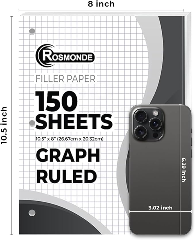 Graph Paper Bulk, 576 Pack(Pallet), 86400 Sheets, 4x4, Pallet of Loose Leaf Paper, 8" x 10.5", Bulk Graphing Paper, 3 Hole Punched for Binders, Grid Paper, Quad Ruled Paper, 4-7 Days Transit