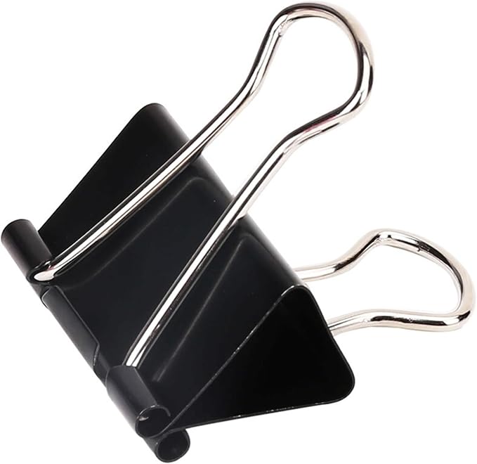 Binder Clips, Medium Binder Clips,24 Pcs 1.25 Inch,Black Metal Binder Clips and Paper Clips for Office, Home, School