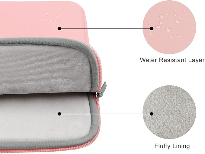 RAINYEAR 13 Inch Laptop Sleeve Soft PU Leather Case Water Resistant Padded Cover Bag Compatible with 2021 2022 MacBook 13.6" M2 A2681 13.3" A2338 Air Pro M1 A2337 A2159 A2179 A2251 A2289(Pink)