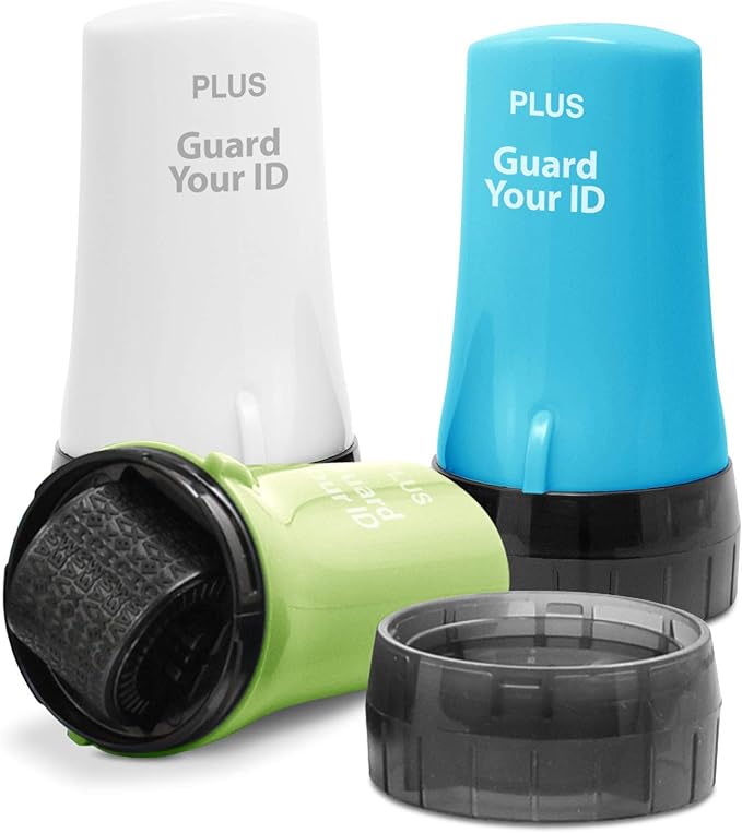 Guard Your ID Advanced Rollers Identity Theft Prevention Security Kits (Regular 3-Pack, Xtra Mixed: Turquoise Green White)