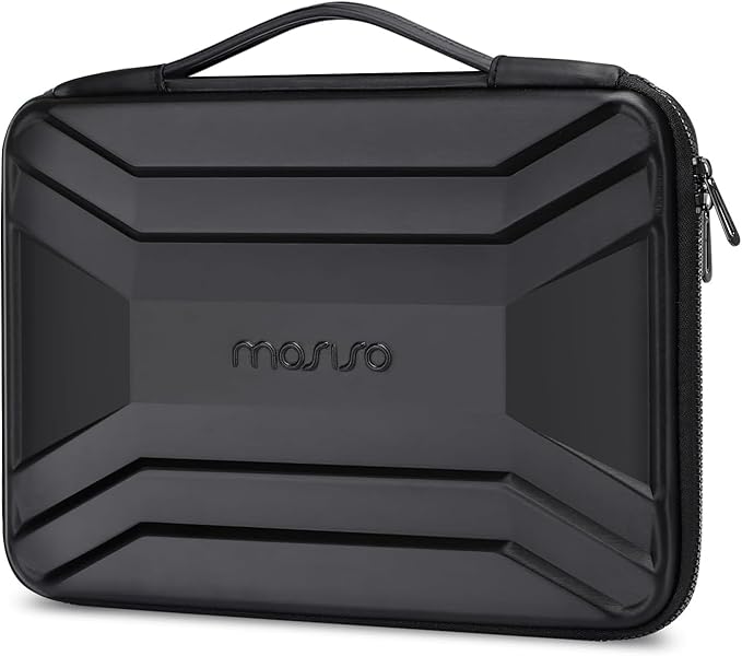 MOSISO 13-13.3 inch Laptop Sleeve with Handle, Waterproof Shockproof Protective Symmetrical Trapezoid EVA Computer Bag Carrying Case Compatible with MacBook Air/Pro 13.3, Dell XPS 13, Black