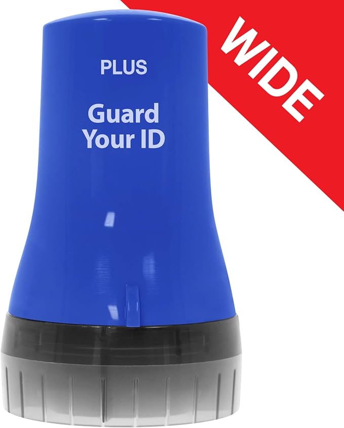 Guard Your ID ADVANCED WIDE Roller Identity Theft Prevention Security Stamp NAVY BLUE (70109)
