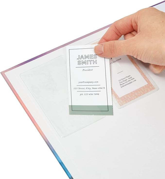 Juvale 30 Pieces Clear Adhesive Pockets for Planners and Binders, Peel and Stick Index Card and Photo Pockets, Office Notebook Folder Sleeves (4 Sizes)