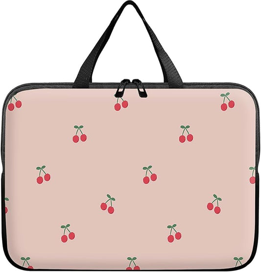 Universal Laptop Sleeve Tablet Case 12 inch, Pink Cherry Slim Carrying Case Durable Handbag Travel Laptop Bag for Surface Pro 9 8 7/Laptop Go 2 3, MacBook Air 11/12