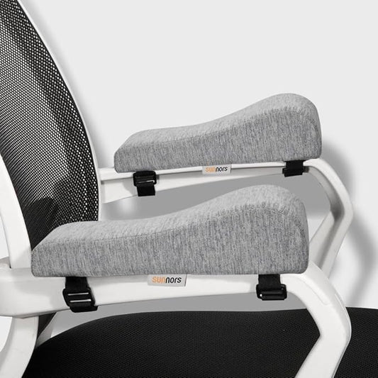 Memory Foam Armrest Pads for Office Chairs Grey Chair Arm Rest Cushion for Elbows and Forearms Pressure Relief(Set of 2)