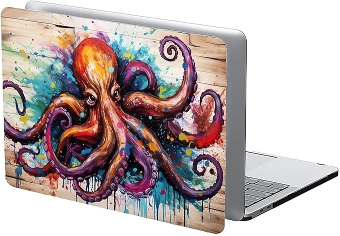 Compatible with 13.3 Inch MacBook Air A1466/A1369, Colourful Octopus Hard Plastic Shell Cover Case