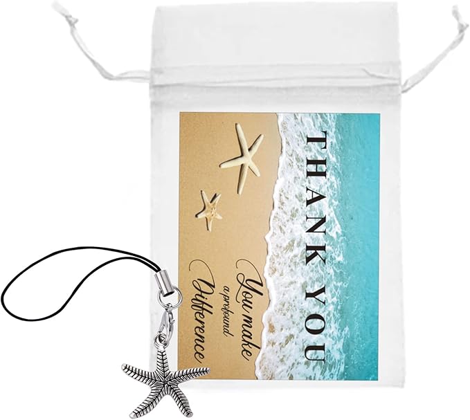 Employee Appreciation Gifts Bulk 30 Starfish Story Card Thank You Gifts for Coworkers You Make a Profound Difference Notecards Teacher Volunteer Nurse Appreciation Gift(Silver)