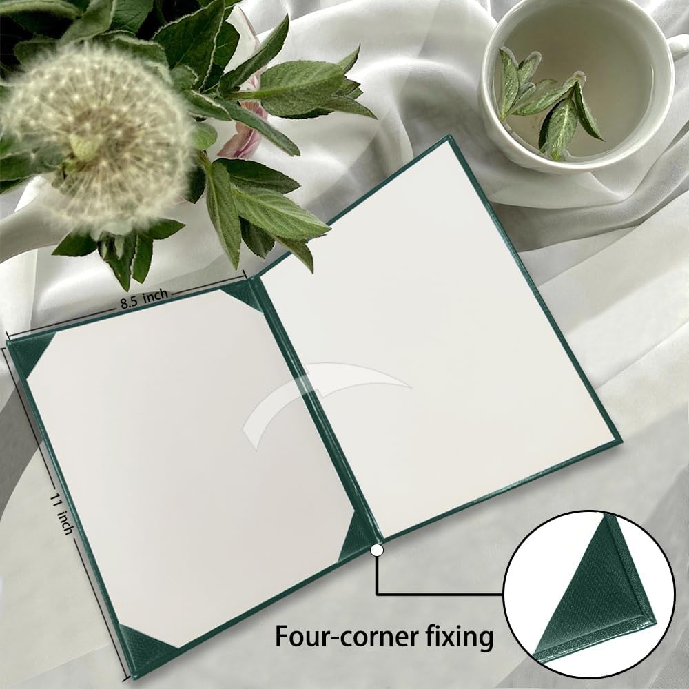 Certificate Holders 8.5"x11" Graduation Diploma Cover Document Leather Folders,Forest green-20 Pack