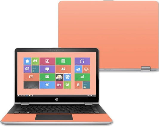 MightySkins Skin Compatible with HP Pavilion x360 15" (2017) - Solid Peach | Protective, Durable, and Unique Vinyl Decal wrap Cover | Easy to Apply, Remove, and Change Styles | Made in The USA