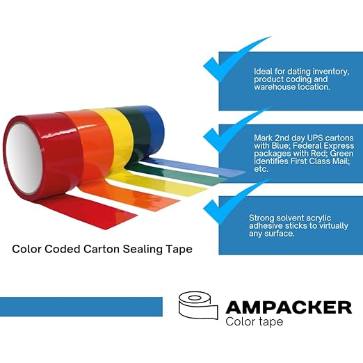 Heavy Duty Packaging Color Tape for Shipping,Packing and Moving 2" Wide x 2.0 Mil Thick -110 Yrd Roll -Acrylic Adhesive Tape for Box Sealing. (36 Rolls, Green, 2" Wide x 110 yds).