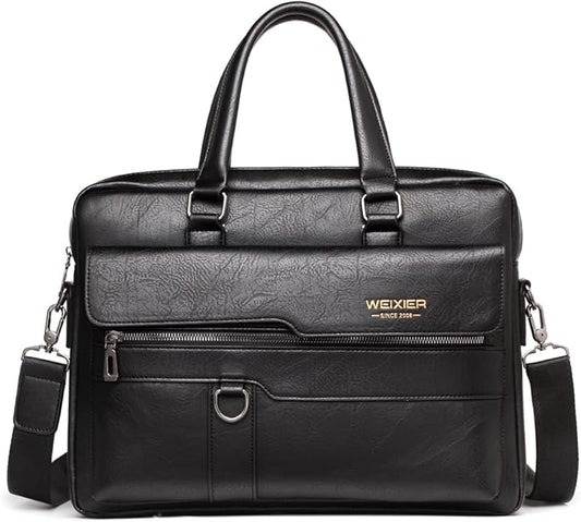 Hebetag Small Leather Sling Shoulder Bag Messenger Pack for Men Women Outdoor Travel Business