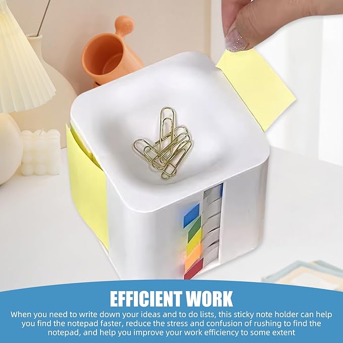 5-in-1 pop up Sticky Note Dispenser with self-Adhesive Notepad, Colour Labels, Ideal for Homeschool and Office Organize