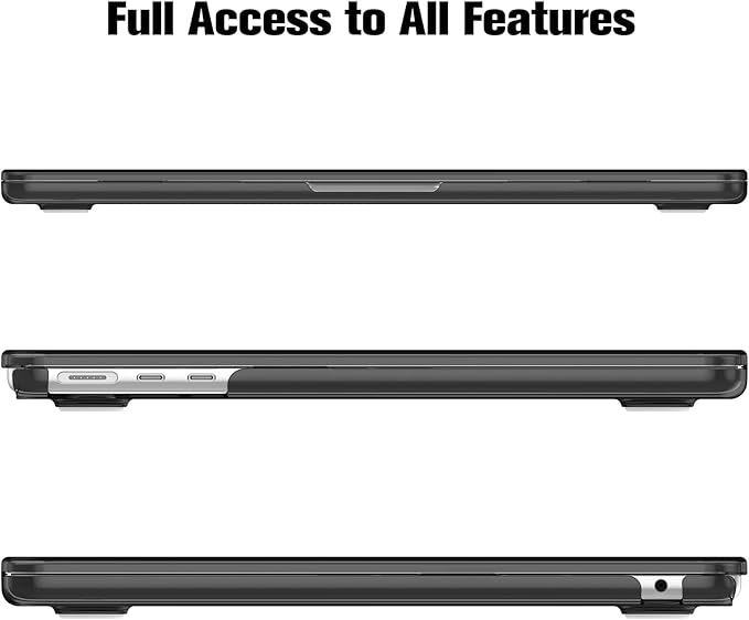 Fintie Case for MacBook Air 13.6 Inch A3113 A2681 (2022 2023 2024 Release) - Snap On Hard Shell Cover for MacBook Air 13.6" M2 M3 Chip with Liquid Retina Display and Touch ID (Meteor-Black)