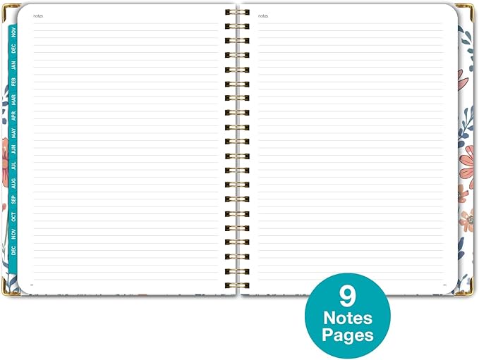 HARDCOVER 2025 Planner, 8.5"x11": 14 Months (November 2024 - December 2025), Daily Weekly Monthly Planner, Yearly Agenda, Bookmark, Pocket Folder and Sticky Note Set (Colorful Botanicals)