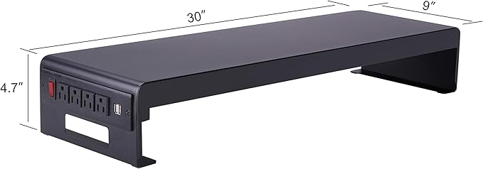 Rocelco 40" Large Height Adjustable Standing Desk Converter with Dual Monitor Stand BUNDLE - Quick Sit Stand Up Computer Workstation Riser - Retractable Keyboard Tray - Teak (R DADRT-40-DMS)