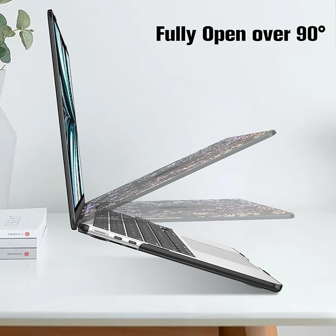 Fintie Case for MacBook Air 13.6 Inch A3113 A2681 (2022 2023 2024 Release) - Snap On Hard Shell Cover for MacBook Air 13.6" M2 M3 Chip with Liquid Retina Display and Touch ID (Garden-Black)