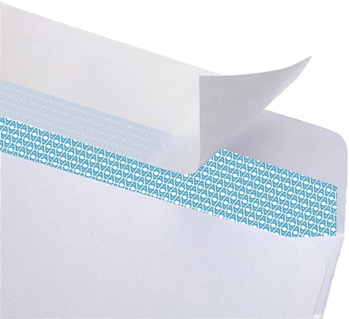 Aimoh 500#10 Security Self Seal Envelopes, Windowless, Premium Security Tint Pattern, Ultra Strong Quick Seal Closure, EnveGuard, Size 4-1/8 x 9-1/2", White, 24LB, 500 Count(34010)
