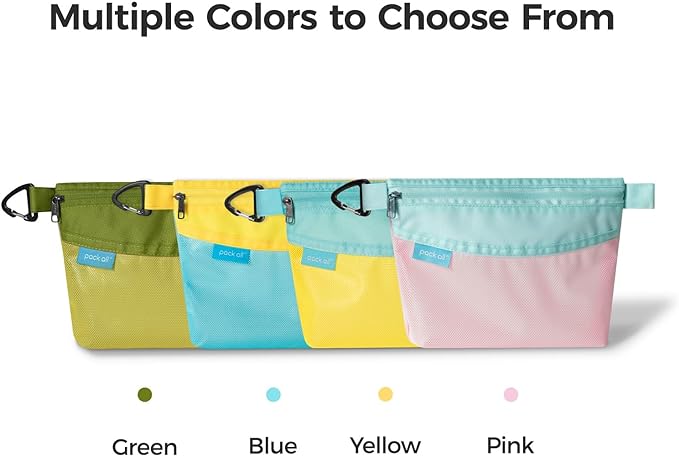 pack all Water-resistant Material Zipper Pouch, Mesh Zipper Bag for Storage, Travel, Office (Small, Yellow)