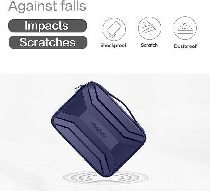 MOSISO 13-13.3 inch Laptop Sleeve with Handle, Waterproof Shockproof Protective Symmetrical Trapezoid EVA Computer Bag Carrying Case Compatible with MacBook Air/Pro 13.3, Dell XPS 13, Navy Blue