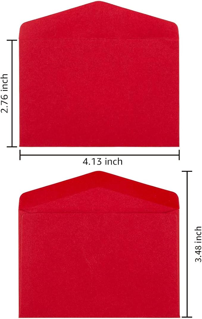 120 Pack Mini Envelopes Christmas Red and Green Envelopes Self-Adhesive Kraft Paper Tiny Pockets for Holiday Small Gift Cards Invitations Business Notes(4.13"×2.76") (Green and Red)