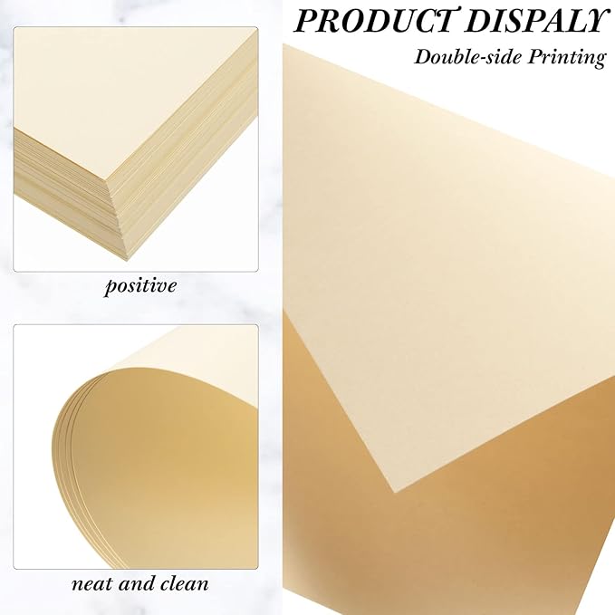 Fainne 150 Sheets Card Stock Paper, 67lb Cover Medium Weight Cardstock, 8.5 x 11 Inch Cream Paper for Crafts, Coloring, Announcements, Printing at School, Office, Home