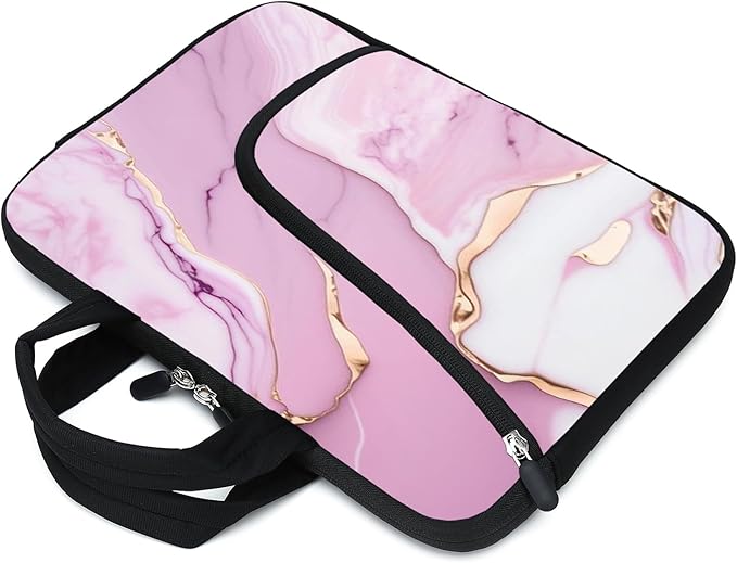 11.6-12.2 inches Laptop Sleeve Chromebook Case Ultrabook Case Notebook Sleeve Tablet Case Neoprene Handle Sleeve for Men Women, Two Pockets(Pink-2