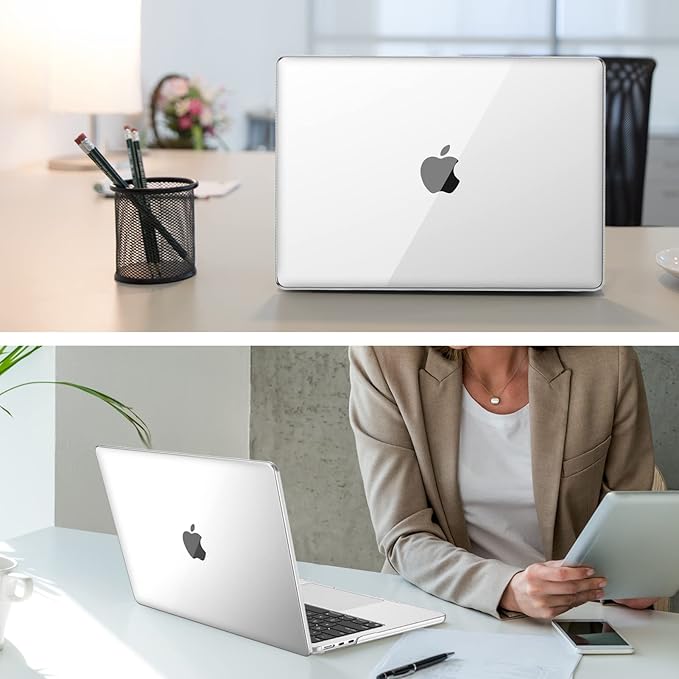 Fintie Case for MacBook Air 13.6 Inch A3113 A2681 (2022 2023 2024 Release) - Snap On Hard Shell Cover for MacBook Air 13.6" M2 M3 Chip with Liquid Retina Display and Touch ID (Crystal Clear)