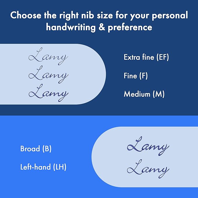 LAMY safari steel black - Fountain Pen with ergonomic grip & polished steel nib in size EF - ideal for any Writing & Calligraphy - including LAMY T 10 blue cartridge - Right-Handed