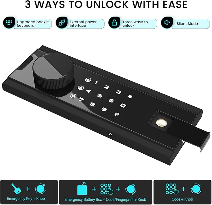 Kavey Home Safe with Backlit Touch Screen Keypad, Dual Alarm System, Fireproof, Mute Function, LED Light for Money Documents