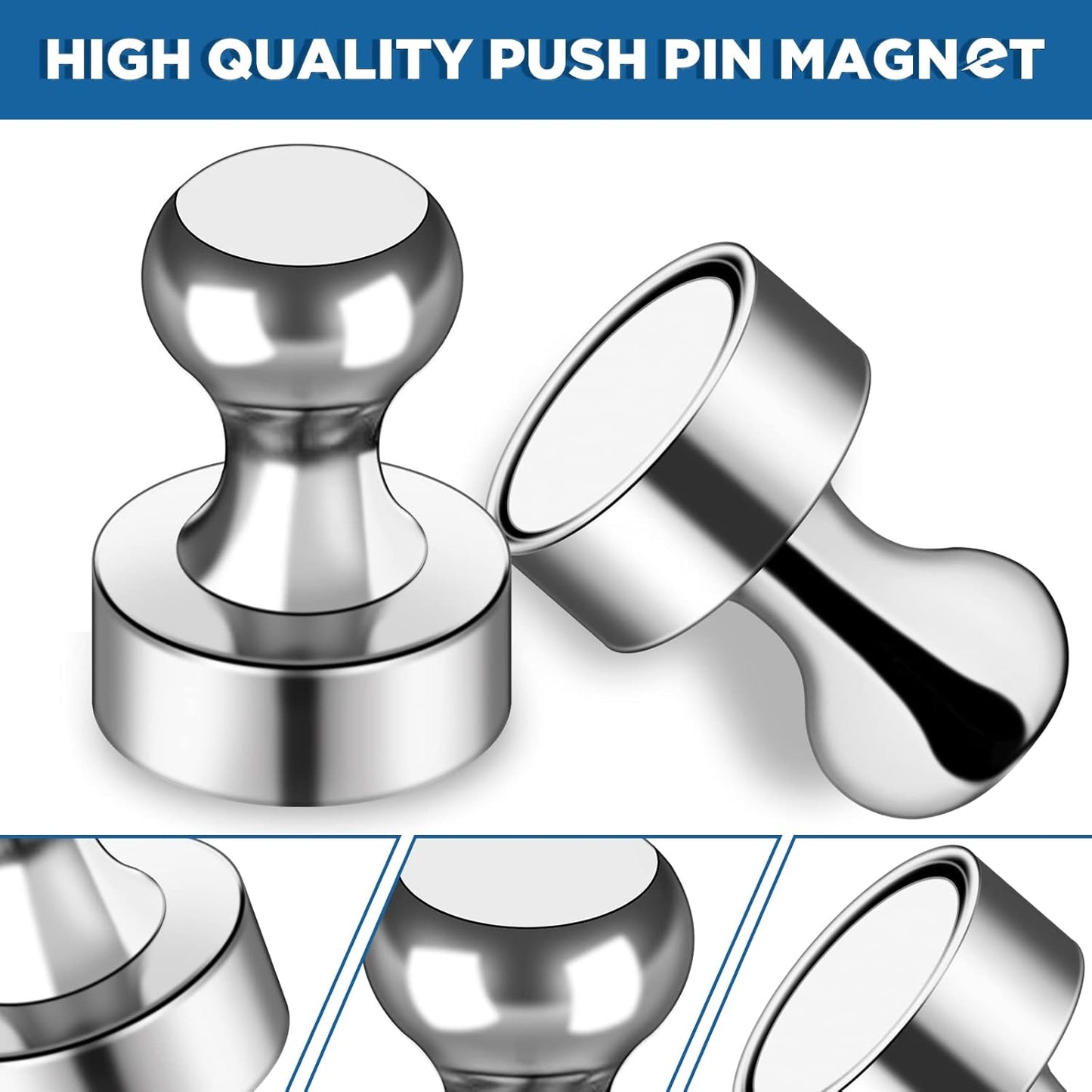 LOVIMAG 25Pcs Magnetic Paper Clip Dispenser Holder for Whiteboard, Strong Magnets Fridge Magnets Adult, Small Push Pin Magnet for Whiteboard, Office, Classroom, Map, Thumb Tacks Magnet