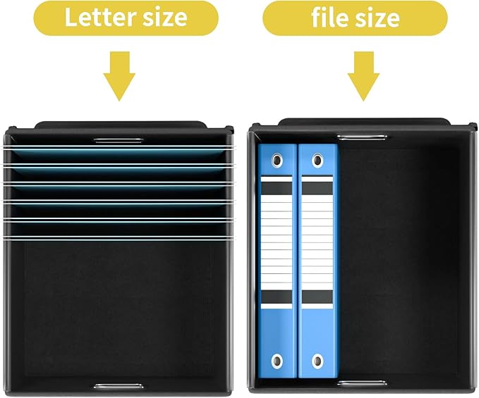 Huolewa Collapsible File Storage Organizer Box with Lid, Linen Document Storage Organization, Universal Hanging Filing Box for Letter/Legal Folder, Decorative Office/Home File Bins - yellow, box only