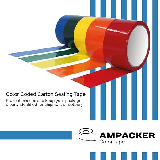 Heavy Duty Packaging Color Tape for Shipping,Packing and Moving 3" Wide x 2.0 Mil Thick -110 Yrd Roll -Acrylic Adhesive Tape for Box Sealing. (1 Roll, Green, 3" Wide x 110 yds)