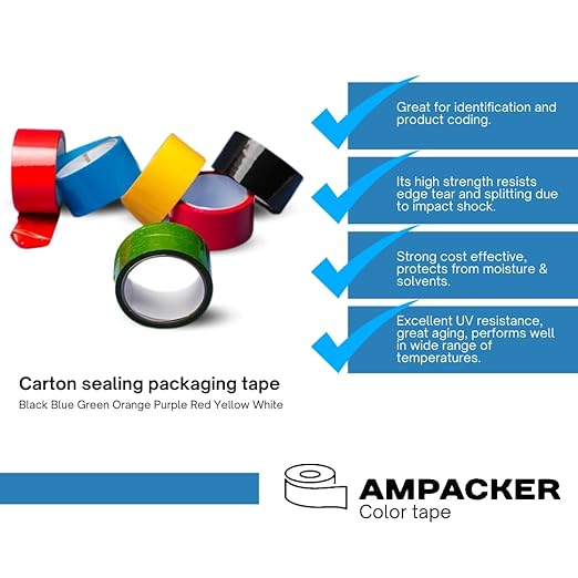 Heavy Duty Packaging Color Tape for Shipping,Packing and Moving 2" Wide x 2.0 Mil Thick -110 Yrd Roll -Acrylic Adhesive Tape for Box Sealing. (36 Rolls, Green, 2" Wide x 110 yds).