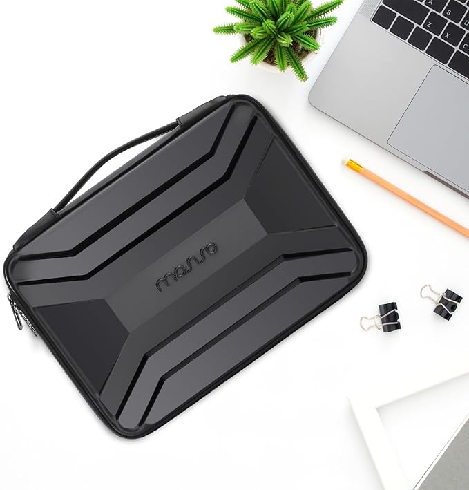MOSISO 13-13.3 inch Laptop Sleeve with Handle, Waterproof Shockproof Protective Symmetrical Trapezoid EVA Computer Bag Carrying Case Compatible with MacBook Air/Pro 13.3, Dell XPS 13, Black