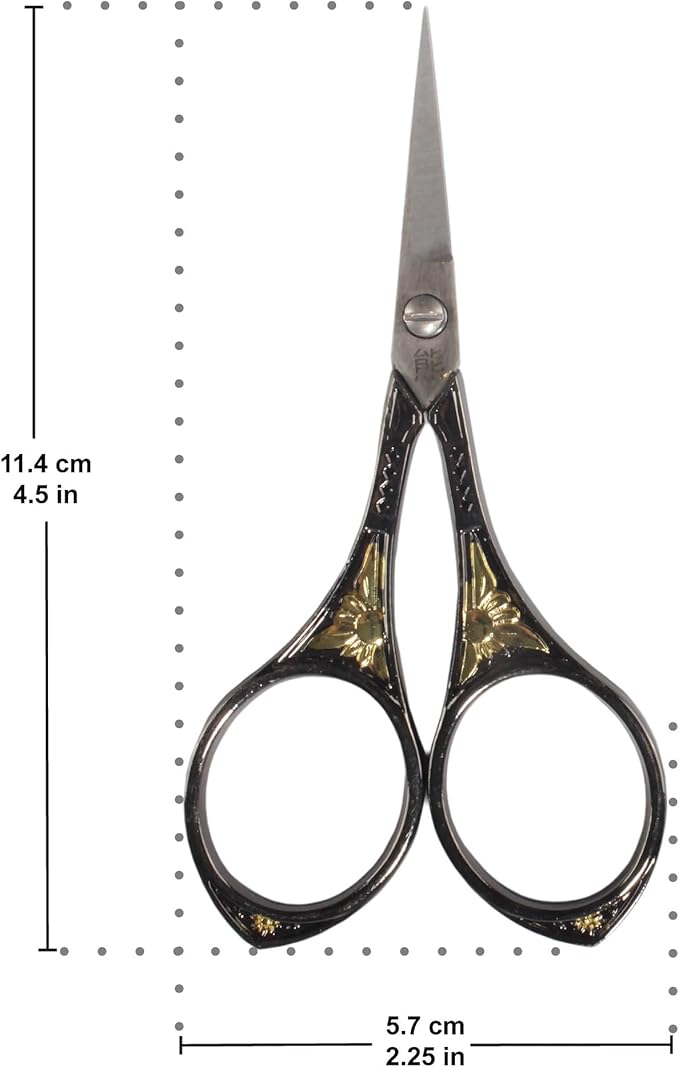 JubileeYarn Sun Motif Embroidery Scissors - Black - 30 Scissors