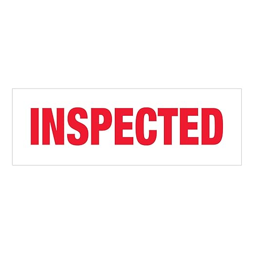 Aviditi Tape Logic 2 Inch x 110 Yard 2.2 Mil Red/White, Heavy Duty Packing Tape, "Inspected" 6 Pack, Perfect for Packing, Shipping, Moving, Home and Office