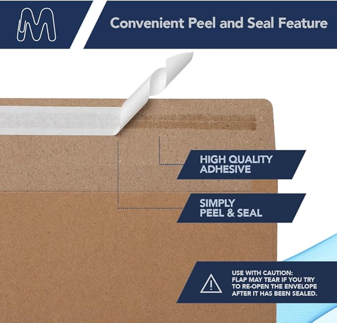 MOS A1 Invitation Envelopes – 3-5/8" x 5-1/8" Kraft Mailing Envelopes Self Seal (500 Count) – 120GSM/ 32LB Bond Heavy Duty – Gift Card, Business, Wedding, Card