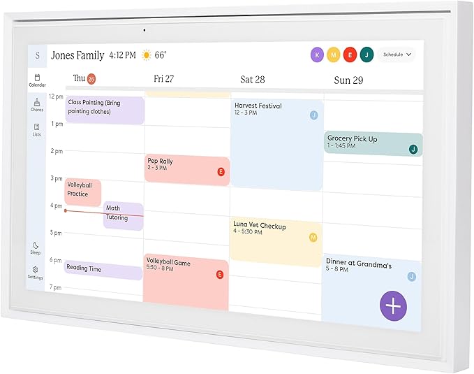 Skylight Calendar: 15 inch Digital Calendar & Chore Chart, Smart Touchscreen Interactive Display for Family Schedules - Wall Mount Included