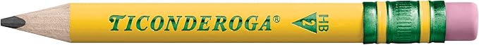 Ticonderoga My First Short Triangular Wood-Cased Pencils, 36 Count Golf Pencils, Pre-Sharpened, With Erasers, 72 Count